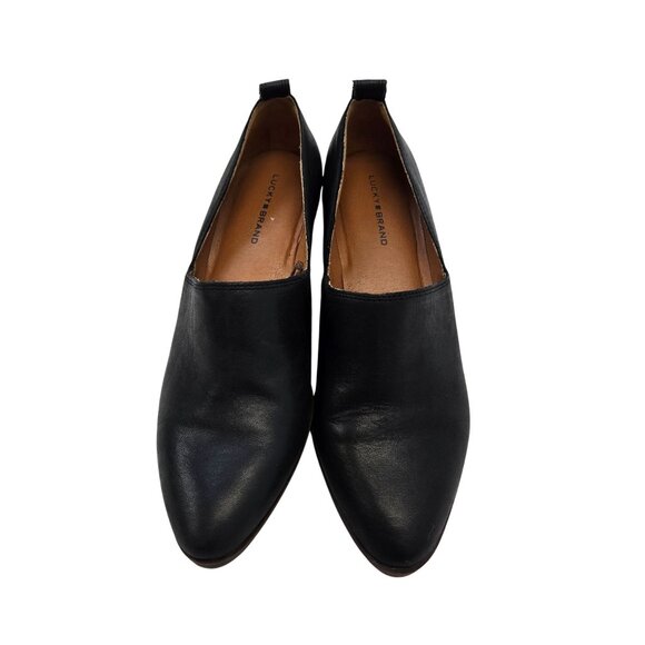 Lucky Brand Morriah Leather Slip On Heeled Loafer Shoes Size 7.5 - Picture 2 of 8